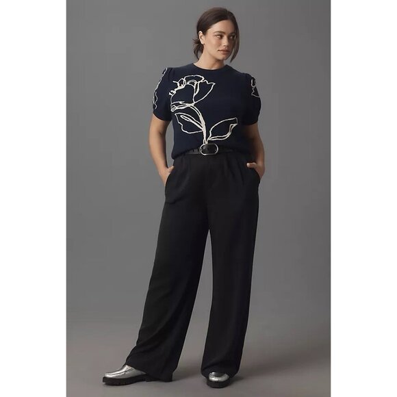 NWT Size XS - Anthropologie Maeve Maxine Puff-Sleeve Sweater Tee - Picture 5 of 15